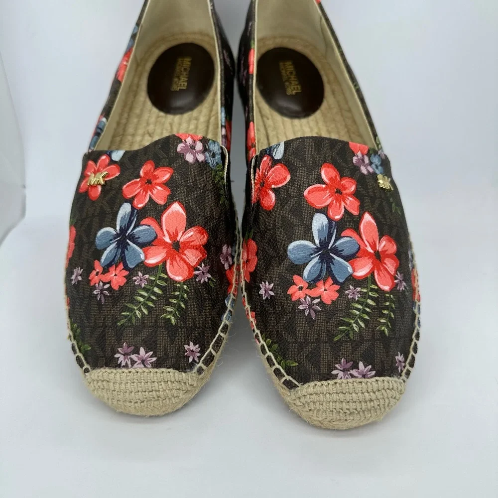 New!Michael Kors Womens Kendrick Slip-On Brown Floral signature logo siz… - Picture 3 of 16